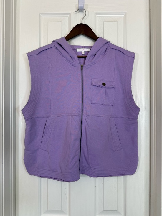 Ces Femme Tops - Ces Femme Lavender Zip-Up Hoodie Vest Size M